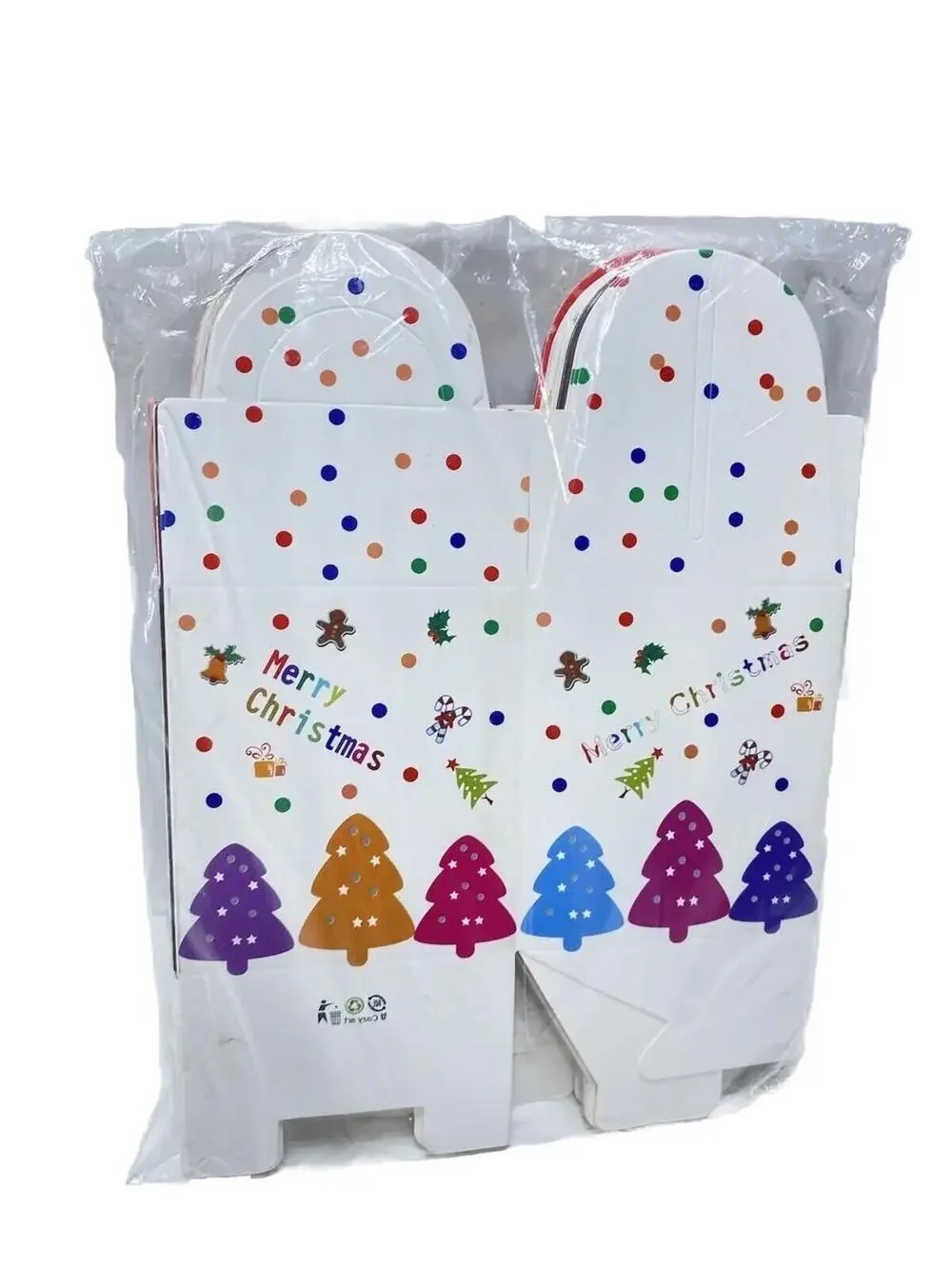 24pc Christmas Treat Boxes Cupcake Holders Foldable Cardboard Cute Holiday Set
